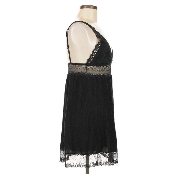 Eberjey Dark Croquette Black Highline Romantic Whimsygoth Babydoll Chemise M - Picture 4 of 7